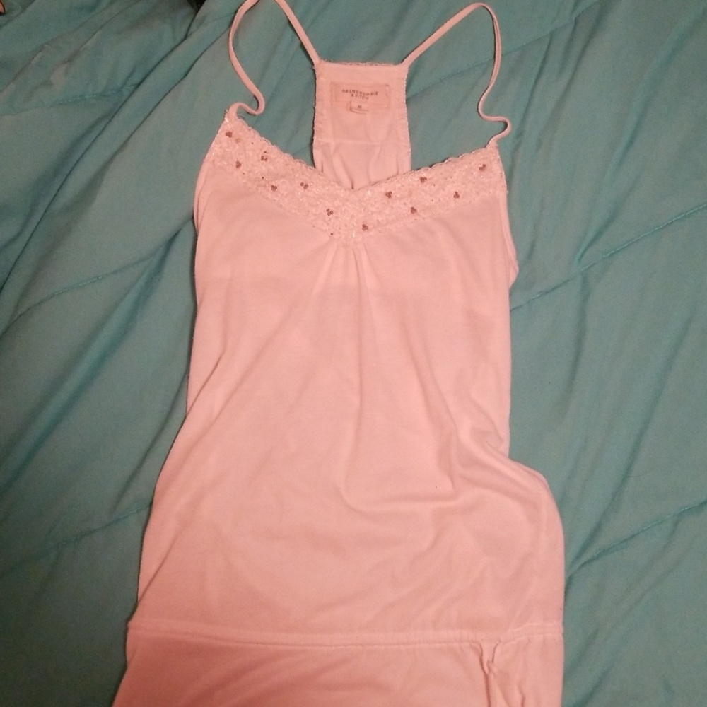 Spaghetti strap White shirt with embellishments